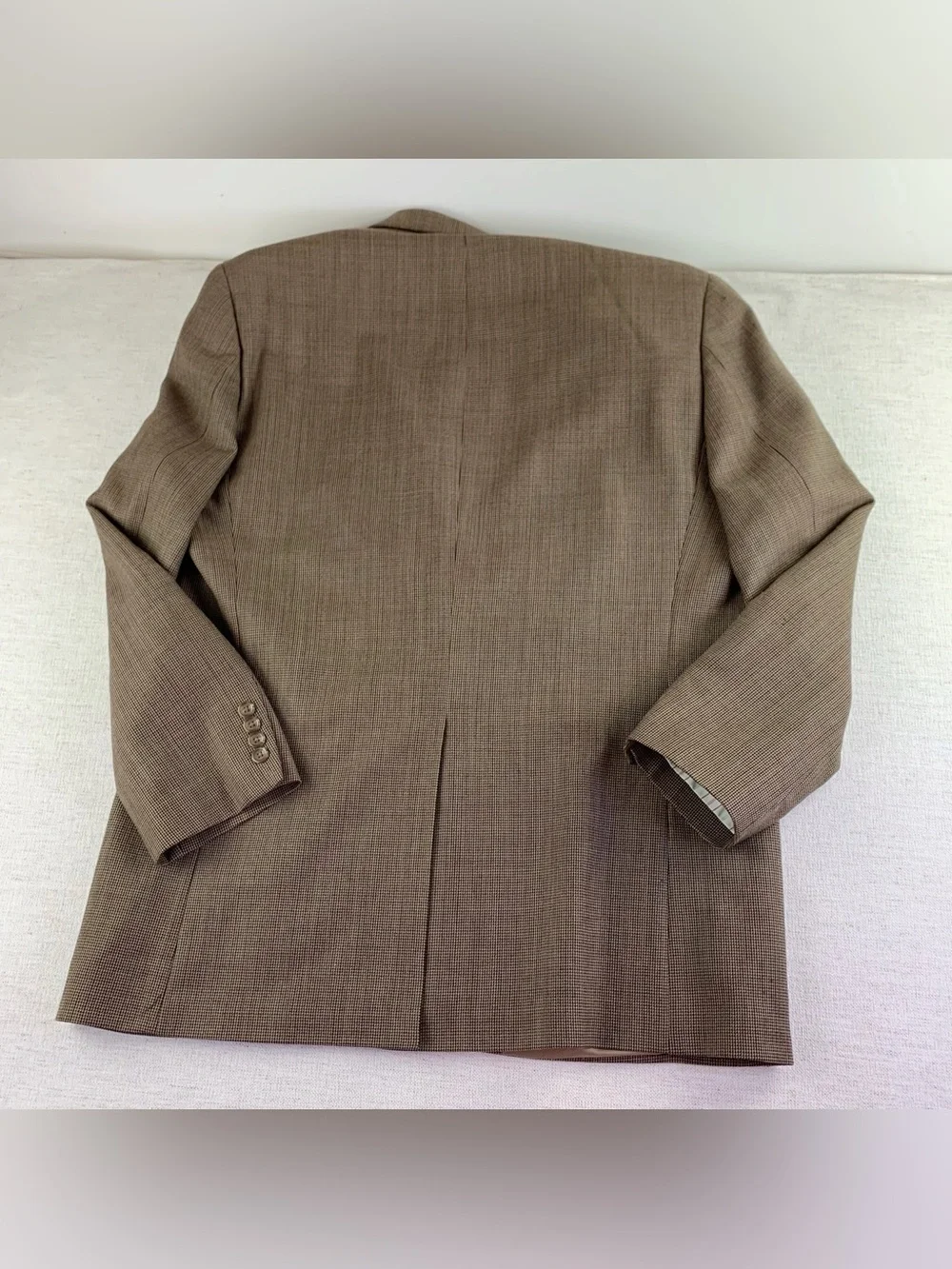 Lauren Ralph Lauren men's 44L 100% wool plaid blazer sport coat in brown